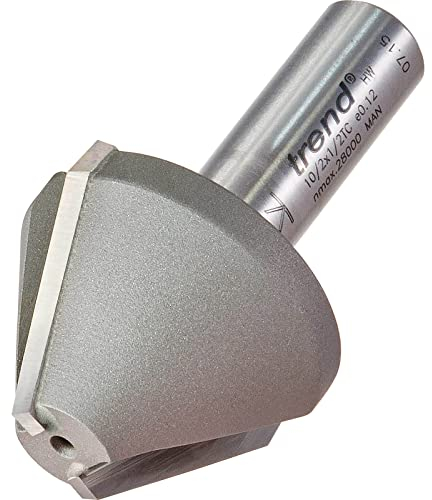 Trend Ranura de mortero profesional/chaflán grande, 60 grados, vástago de 1/2 pulgada, diámetro de corte de 38 mm y longitud de corte de 27 mm, punta de carburo de tungsteno, 10/2 x 1/2 TC