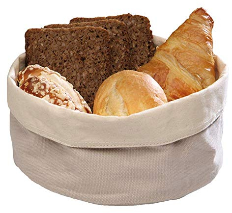 APS 30350 Runder Baumwoll-Brotkorb mit einstellbarer Höhe, Ø 20 x 12 cm Beige