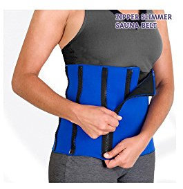 FitxSlim Zipper Slimmer Sauna Ceinture Sport, Mixte Adulte, Bleu, Taille Unique