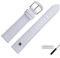 MARBURGER Uhrenarmband 20mm Leder Weiss Silber Alligator Prägung Mit Naht - Montage Set 5282020000120