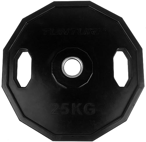 Tunturi Unisex Adult Weight plates Olympic weigth Plate -Rubber weigth Plate 25.0kg, Single plate - Black, 1