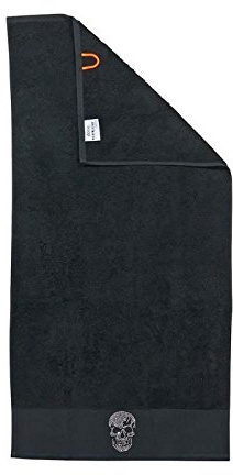 DONE Serviette invité Stone Skull - 30x50 cm - Noir