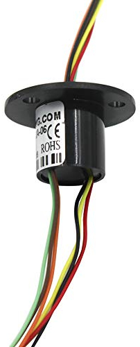 WayinTop Mini Schleifring Kapsel Elektrisch Leitfähig Schleifringe 12,5mm Durchmesser 250RPM 250VDC/VAC 6 Schaltung Jeder 2A für Arduino Robotik Projekt (12,5mm 6 Drähte mit Flansch)