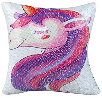 Pailletten Einhorn Kissen Fall 40 * 40 CM Bunt Dekokissen Meerjungfrau Kissenbezüge Kissenbezug Nur Kein Füller