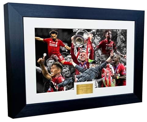 Kitbags & Lockers 2019 CHAMPIONS LEAGUE CELEBRATION 12x8 A4 Signed Liverpool Henderson-Klopp-Salah-Mane-Firmino-Origi Autographed Photo Photograph Picture Frame Soccer Gift