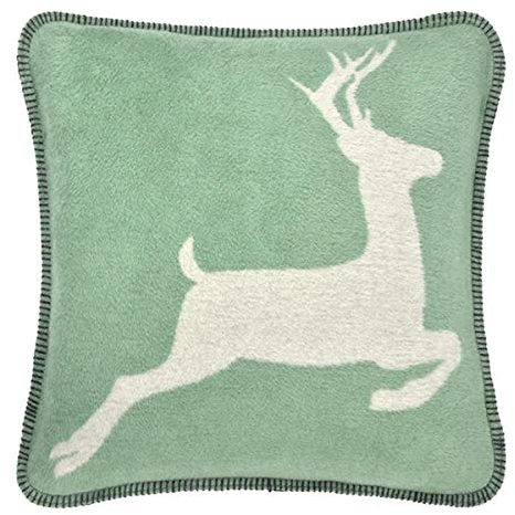PAD - Hirsch - Kissen, Zierkissen, Kissenhülle - 50 x 50 cm - Farbe: Green - Kuschelweich - ohne Füllung