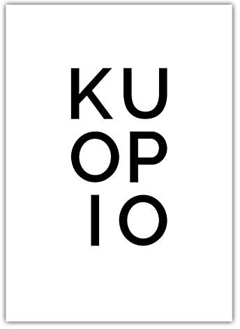 Premium Poster Stadt KUOPIO | Städtemotiv, Typografie | 30x40cm, weiß/schwarz, 3 seidenmattes Premiumpapier, Qualitätsfarben | Dekoration für Zuhause | Nachhaltig und ressourcenschonend produziert