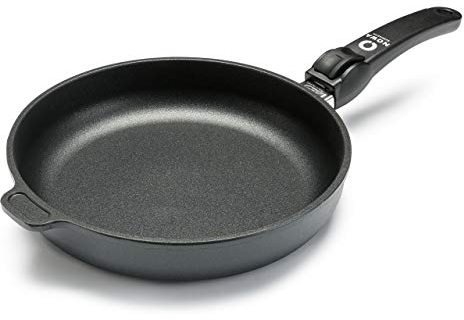 NOWA Aluguss Bratpfanne (24 cm Ø) - Antihaftbeschichtete Pfanne (4,5 cm Innenhöhe) mit abnehmbarem Griff für alle Herdarten – backofen- & induktionsgeeignet