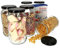 MamboCat 6er Set Einmachglas 1062 ml I Rundgläser Einkochgläser mit Schraubdeckel I Twist Off to 82 I Aufbewahrungsgläser mit Deckel in Schwarz I inkl. Rezeptheft