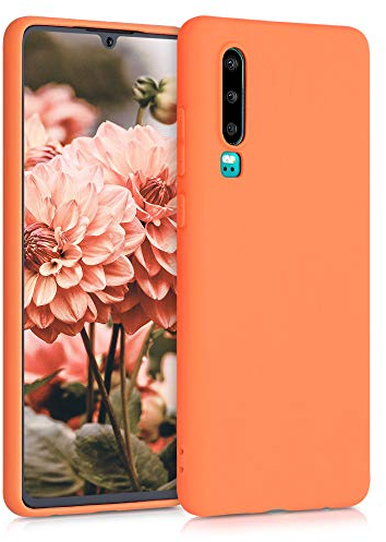 kwmobile Hülle kompatibel mit Huawei P30 Hülle - weiches TPU Silikon Case - Cover geeignet für kabelloses Laden - Fruity Orange