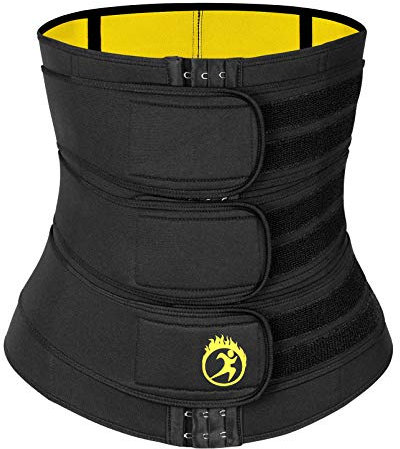 SEXYWG Waist Trainer for Women Neoprene Sauna Tummy Control Waist Trimmer Corset Slimming Body Shaper Black