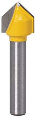 Cqinju-bit router Bits del router del gambo 6mm Set Set Bit naso rotondo, Bit a V-Groove a 90 gradi per strumenti per la lavorazione del legno, 6pc, Kit di strumenti per la lavorazione del legno