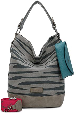 Fritzi aus Preussen Damen Izzy07 Canvas Hobo-Tasche, Zebra Wild