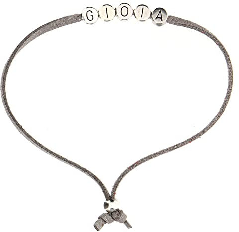 Holyart Gioia graues Armband aus Alcantara mit Zamac