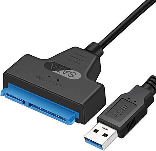SATA-zu-USB-Kabel, USB-zu-SATA-III-Festplattenadapter, Kompatibel für 2,5-HDD und SSD, Unterstützt Windows XP/Vista/7/8/10 und Mac OS ECC (SATA III, 2,5)
