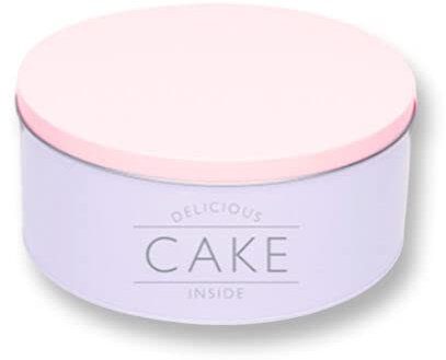 TRTO 1Pcs Round Cake Storage Tin Airtight Lid Cookies Biscuits Box Kitchen Baking Gift Easy To Use and Cleans (Pink)