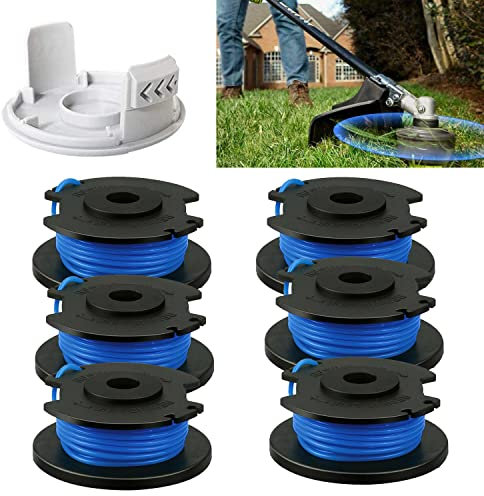 AMSAMOTION 6 Pack String Trimmer Replacement Spool Line 0.065 18-Volt 24V 40V, Compatible with Ryobi One, Cordless Trimmer Line 11ft