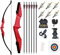 Monleap Archery 53 Takedown Recurve Bogen und Pfeile Set für Erwachsene Langbogen-Kit Gerader Bogen für die Linke und rechte Hand für Anfänger beim Jagdschießen (rot, 40 lb)