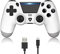 YUYIU 【Aggiornamento Wireless Controller per Ps4 Remote Plays-tation 4/Slim/Pro/PC, Controllori con Doppio Vibrazione Shock Speaker, Jack per Cuffie Touch Pad Six Axis Motion Control (Bianco)