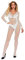 E-Laurels Women Fishnet Bodysuit Teddy Body Stockings Mesh Lingerie Nightgown One Piece（W412-WHITE）
