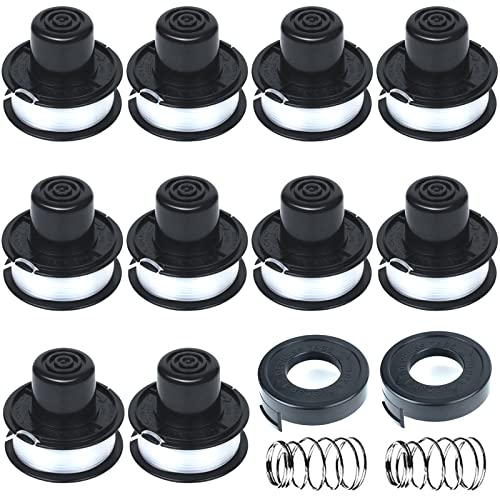A6226&RS-136-BKP Bobine de fil Compatible avec Black et Decker Auftipp Coupe-herbe GL250 / GL310 / GL360, 10 Bobine de fil+2 Couvercle d'arbre+ 2 Ressort