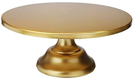 Dciustfhe 12 Inch Iron Round Cake Stand Cake Plate Pedestal Dessert Holder Wedding Birthday Party-Gold