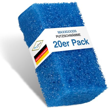 Gundel-Putz Putzschwamm Set 20 Pack, Blau - Reinigungsschwämme - Schmierfrei, Kratzfrei & Schonend für alle Oberflächen - Spülschwamm und Topfreiniger - Schwamm für Putzsteine (11x6x4cm)