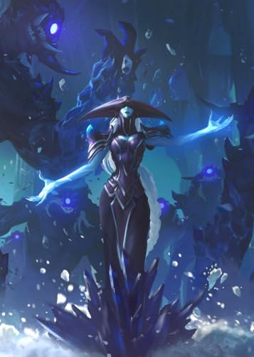 Displate - Poster aus Metall - Einfache Montage ohne Bohren - League of Legends - League of Legends Champions - Ice Witch v - Größe M - 32x45cm Matt