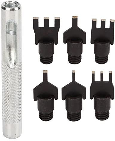 Punzón De Puntada De Cuero, Garra De Diente, Barrena De Encaje, Juego De Cinceles De Costura, Perforadora De Cuero De Acero Al Carbono, Kit De Herramientas Artesanales De Cuero Para Cuero, Cinturones