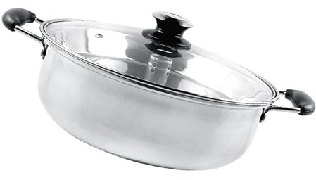 Olla de, Olla de de Doble Capa Fácil de Limpiar de Acero Inoxidable para Sauna (34cm)