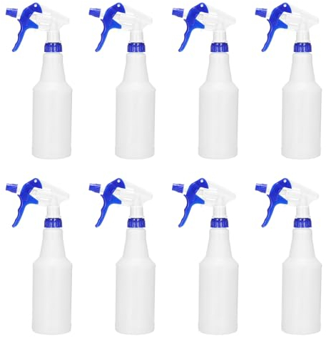 PATIKIL 500ml/16oz Plastic Spray Bottles, 4pcs Adjustable Nozzle Leak Proof Empty Water Mist Stream Sprayer for Cleaning Solutions Plants Hair, Blue
