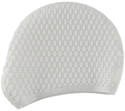 LinsLiliana Bonnet de Bain Premium pour Femme & Homme – Bonnet Piscine imperméable et antidérapant en Silicone Souple​​ – Ajustement Confortable (Blanc)