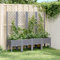 Juroupi Jardinière avec Treillis Gris 160x40x142 cm PP Jardiniere sur Pieds,Bac avec Treillis,Jardiniere Terrasse