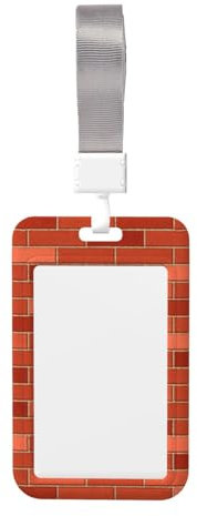 Bedeuu Porta badge orizzontale stampato con texture a muro di mattoni rossi