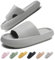 IDEINER Badeschuhe Damen Herren Hausschuhe Cozislides Original Slippers Wolken Pantoletten Rutschfest Weicher Super Dicker Sohle Badelatschen Cloudyzz Sommer Sandalen Pillow Slides Grau Gr. 40/41