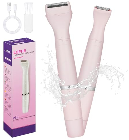LOPHE Ladyshaver, rasoio elettrico da donna senza fili per viso, ascelle, zona intima, sopracciglia, gambe