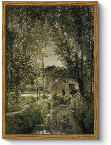 ARPEOTCY Framed Wall Art for Living Room, Vintage Cabin Canvas Wall Art Bedroom Landscape Kitchen Wall Decor Gifts for Mom, Aesthetic Wall Decor for Bedroom Office, Size A4 (21x29 cm)