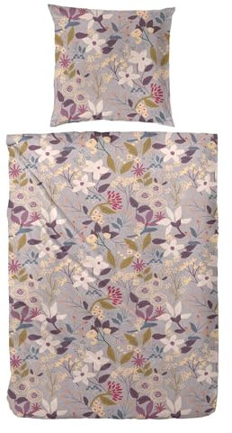 Hahn Biber Bettwäsche Kitchener lila 1 Bettbezug 135 x 200 cm + 1 Kissenbezug 80 x 80 cm