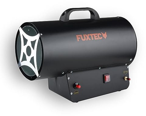 Canon à air chaud au gaz FUXTEC GH33 Normes FR - 33 kW puissance de chauffage, 650 m³/h débit d'air chaud, chauffage industriel gaz butane – propane
