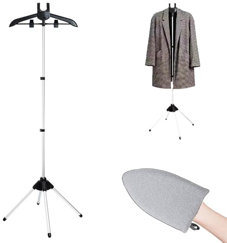 Tendedero para Planchar, Tendedero para Camisas, Estante para Planchar de Pie, Plegable con Estante para Planchar de Mano para Ahorrar Espacio, Adecuado para Viajes y Uso Doméstico