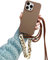 Emlivi Chaîne de téléphone portable - Coque avec bracelet pour iPhone 16 Pro - Coque chaîne, avec bandoulière - En silicone TPU - Avec cordon de suspension, bande élégante - Pour iPhone 16 Pro -