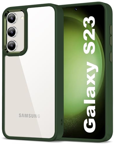 HOOMIL Crystal Clear Hülle für Samsung Galaxy S23, Anti Gelb Durchsichtig Handyhülle Stoßfest Schutzhülle - Grün