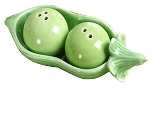 Fopytu two Peas in a Pot Ceramic Salt and Pepper Shakers Wedding Party Bag Fillers Novelty Gift Set