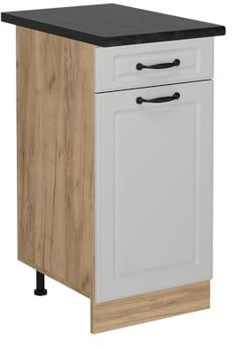 Vicco Mobiletto base per cucina R-Line, Bianco casa di campagna, 40 cm, PL Antracite