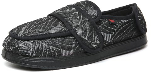 sekiueo Chaussures Diabétiques Femmes Pantoufles Extra Larges À Sangle Réglable Chaussures De Marche Plates Confortables Et Antidérapantes pour Pieds Gonflés