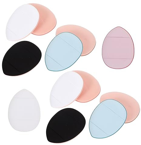 BELLIFFY Kleiner Make up Puderquaste Tropfenförmig Kleine Gesichtspuder Puff Für Damen Komfortabler Pulver Schwamm Nass Trocken 12 Stück Zufällige Farbe Kosmetik Tool Für Feine Make up Anwendung