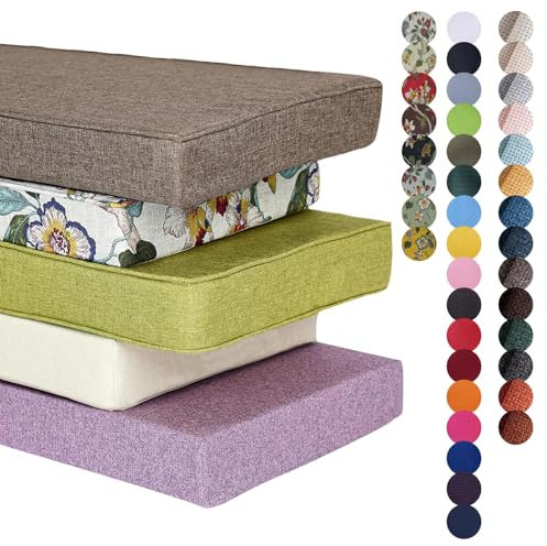 Homesally Bankauflage Nach Maß FüR Den Outdoor Indoor,Waschbar Abnehmbarem Bankkissen rutschfeste Wasserfestes Sitzbank Kissen füR Gartenbank,Terrasse Fensterbank Sofa Schaukel,Thickness 10cm