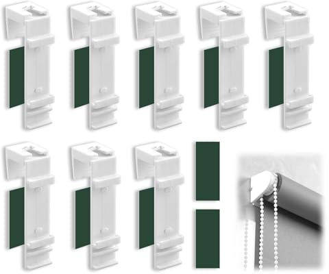 8 Pièces Support de Serrage Long pour Store Double Klemmfix Fixation Stores Enrouleur sans perçage à Fixer et à Coller Support de Serrage Longs Accessoire pour la Suspension à la fenêtre en PVC