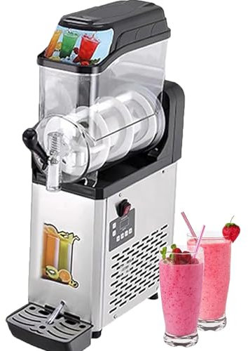 Granitore per Bevande Ghiacciate Commerciale, Macchina per Granita a Cilindro Singolo da 12 Litri o a Doppio Cilindro da 24 Litri per Hotel, Bar e Caffè | Termostato Regolabile,Single Cylinder