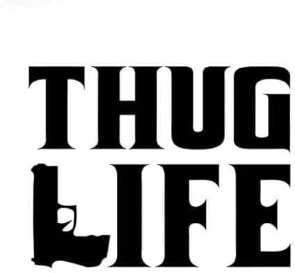 15.2CMx11.6CM Thug Life Sticker Gangster Funny Hater Car Gun Decals Car Sticker And Styling Balck sliver Motorrad Fahrrad Dreirad Kühlschrank Spielzimmer Küche Dekoration Aufkleber